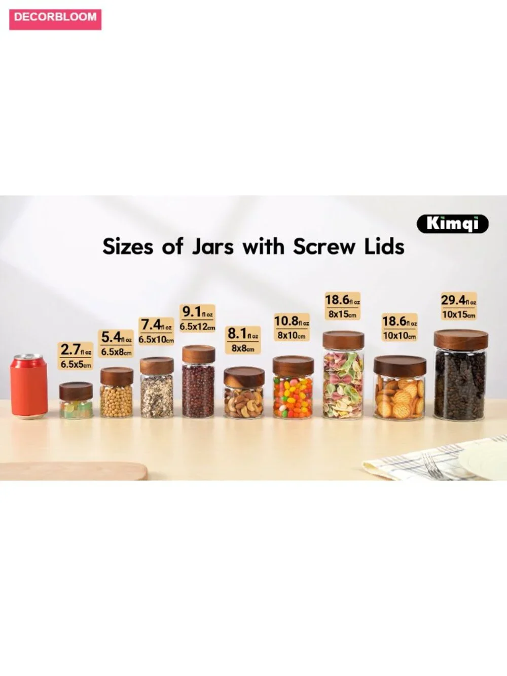 2 Pack 3oz Glass Jars with Wood Lids, Airtight Canisters for Spices Coffee Tea